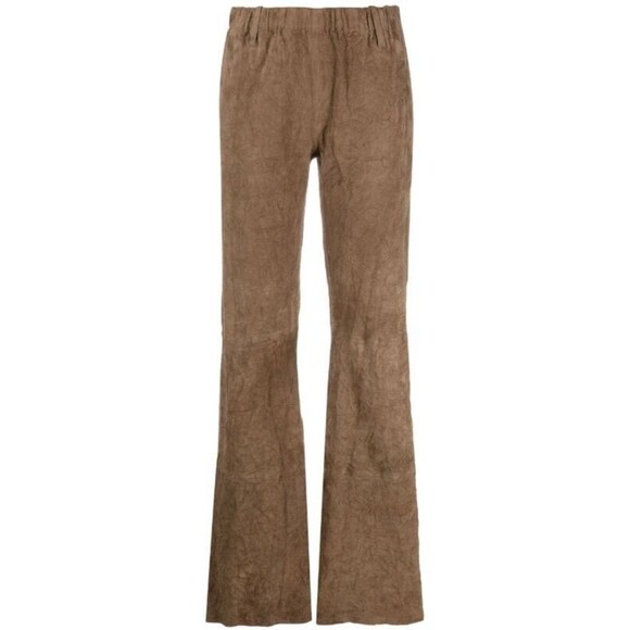 Zadig & Voltaire Women's Genuine Suede Flare Trousers size 40/8US NWT Pull On - Picture 1 of 14